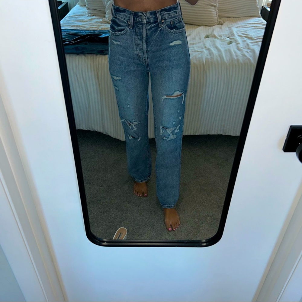 Pistola straight leg distressed jeans